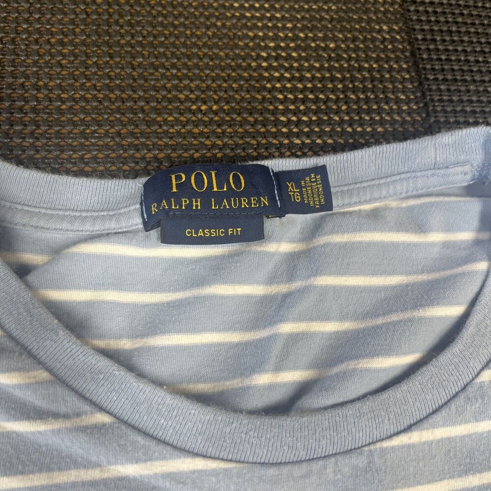 Polo Ralph Lauren Classic Fit Blue‎ Striped Shirt Size X-Large - Picture 3 of 8